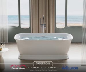 Relax in style with the 67 inch freestanding bathtub by Wellfor. 🏡✨