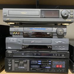 Lot Of Electronics  For Repair: 3 VCRs, 1 DVD, 1 Tape Deck