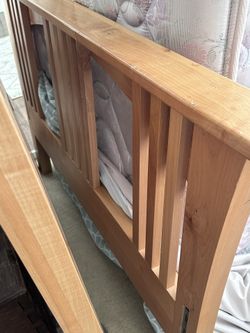 Solid Wood Twin Bed And Mattress