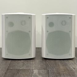 Herdio 5.25" 300W Indoor Outdoor Patio Wall Mount Speaker PAIR White HOS-501