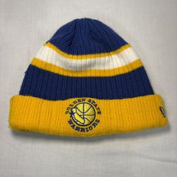New Era Warriors NBA Beanie Hat Blue Gold Like New Local Pickup