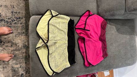 Two pairs of Lululemon running short shorts size 8
