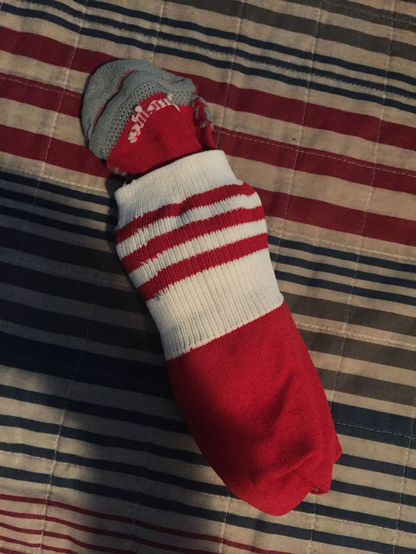 Red adidas socks
