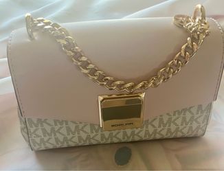 Michael Kors Blush & Vanilla Monogram Chain Crossbody Bag