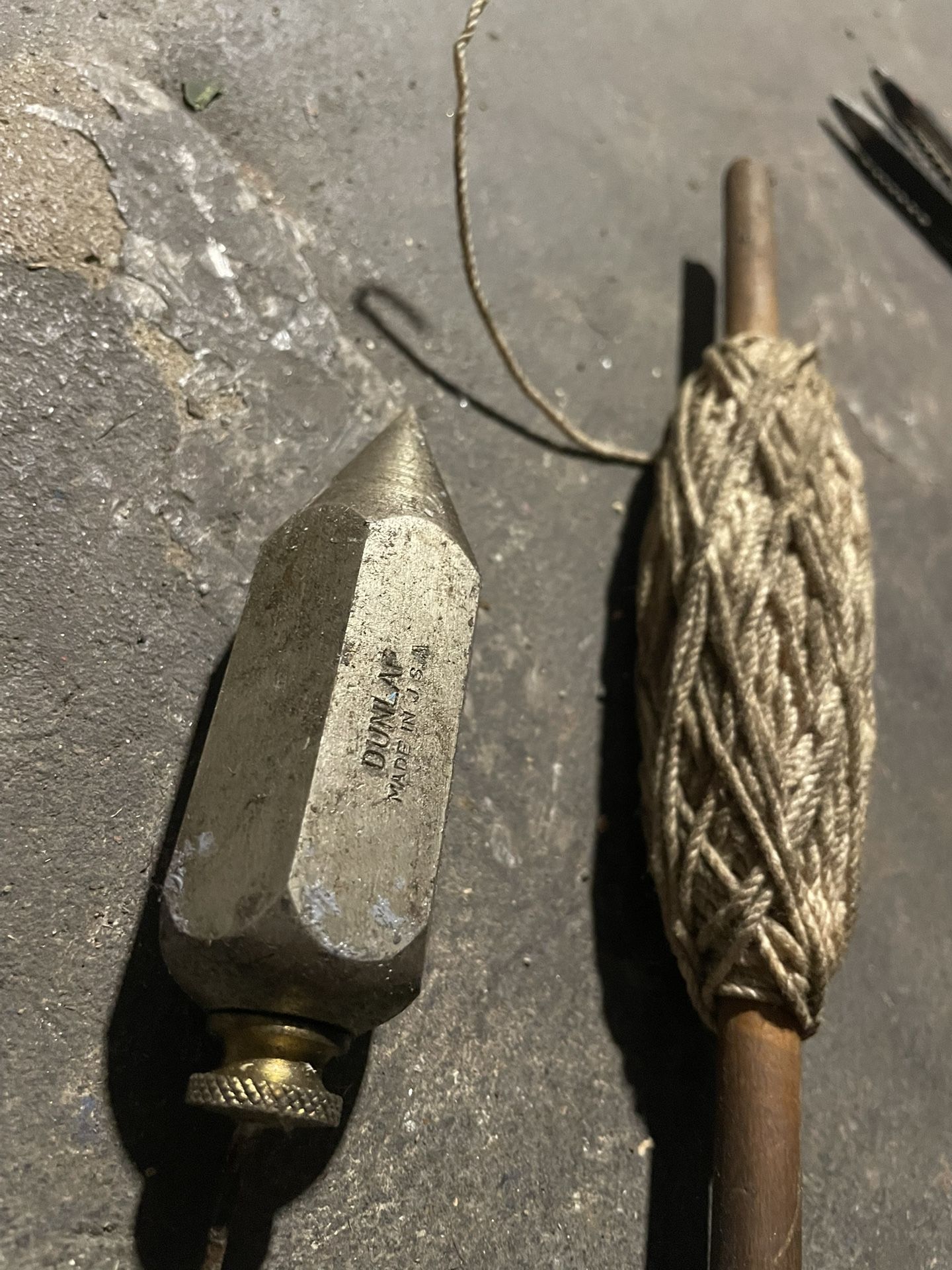 A used Dunlap plumb bob