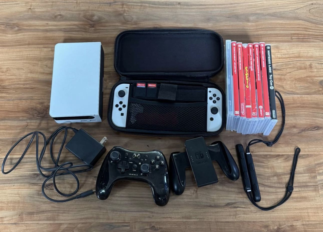 Nintendo Switch White OLED - With 10 Games 