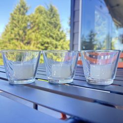Glass Tea Light Candle Votive Set 
