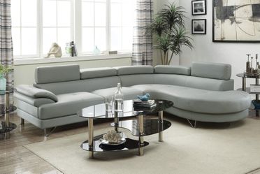 Brand new faux leather gray sectional - $50 down take it today with leasing