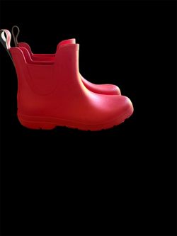Red rain boots totes size 7