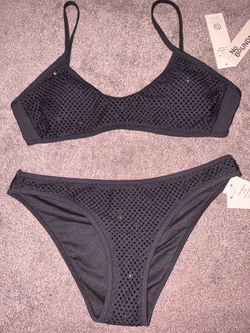 Brand new black rhinestone swim suit bathing suit
