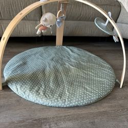 Reversible Duvet Activity Gym & Play Mat with Wooden Toy bar - Loamy, Newborn and up