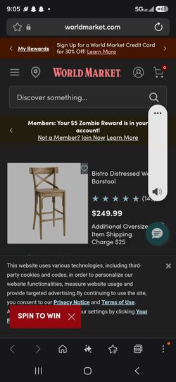 World market Barstools new