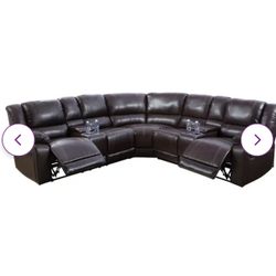 Leather Reclining Sectional Sofa