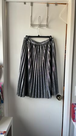 Forever 21 Midi Silver Metallic Skirt
