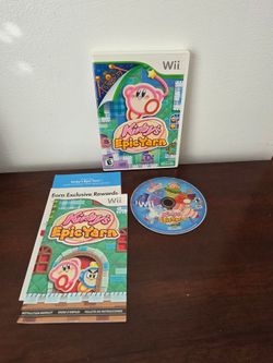 Kirby's Epic Yarn (Nintendo Wii, 2010) Complete CIB w/ Manual Inserts