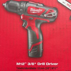 Brand new Milwaukee M12 3/8 Drill Driver With Charger And Battery