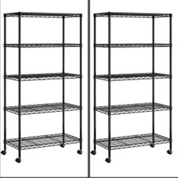 Set Of 2 "Storages, 5 tier steel shelving rack, NEW
C1-5T 
Brand new in box 
61.5 D X 14 D X 30 W"