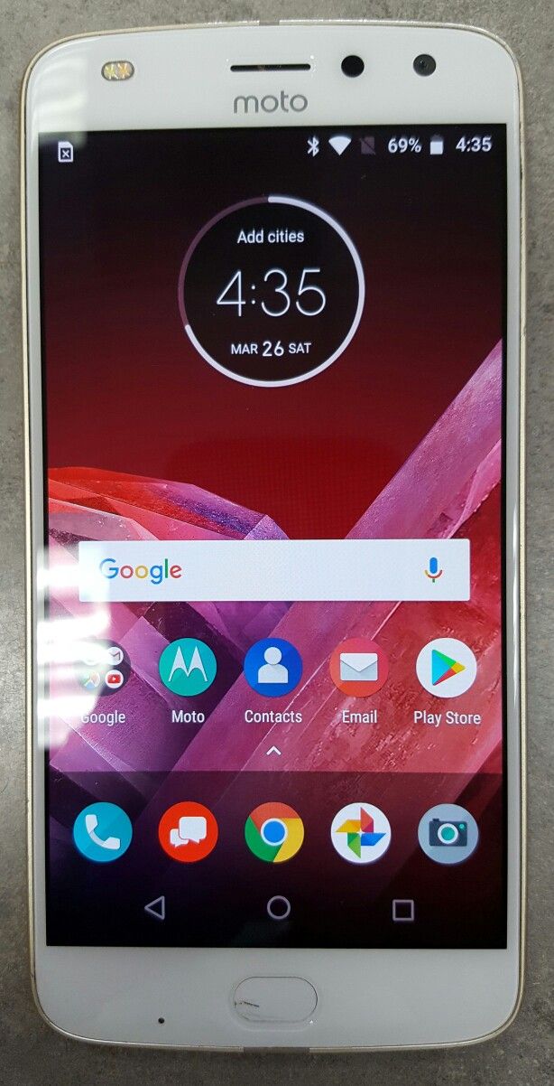 Verizon Motorola Moto Z2 Play 32gb White Gold Android Smart Cell Phone