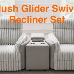 Glider Swivel Recliner Combo Set (Finance & Delivery)