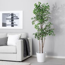 Artificial potted plant, indoor/outdoor Weeping fig, 5ft "