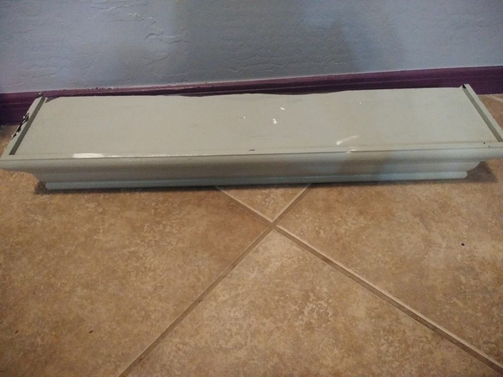 Small Grey Decorative Shelf 24x3x5.5 Inches