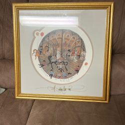 P Buckley Moss Signed Print & Signed Glass Frame