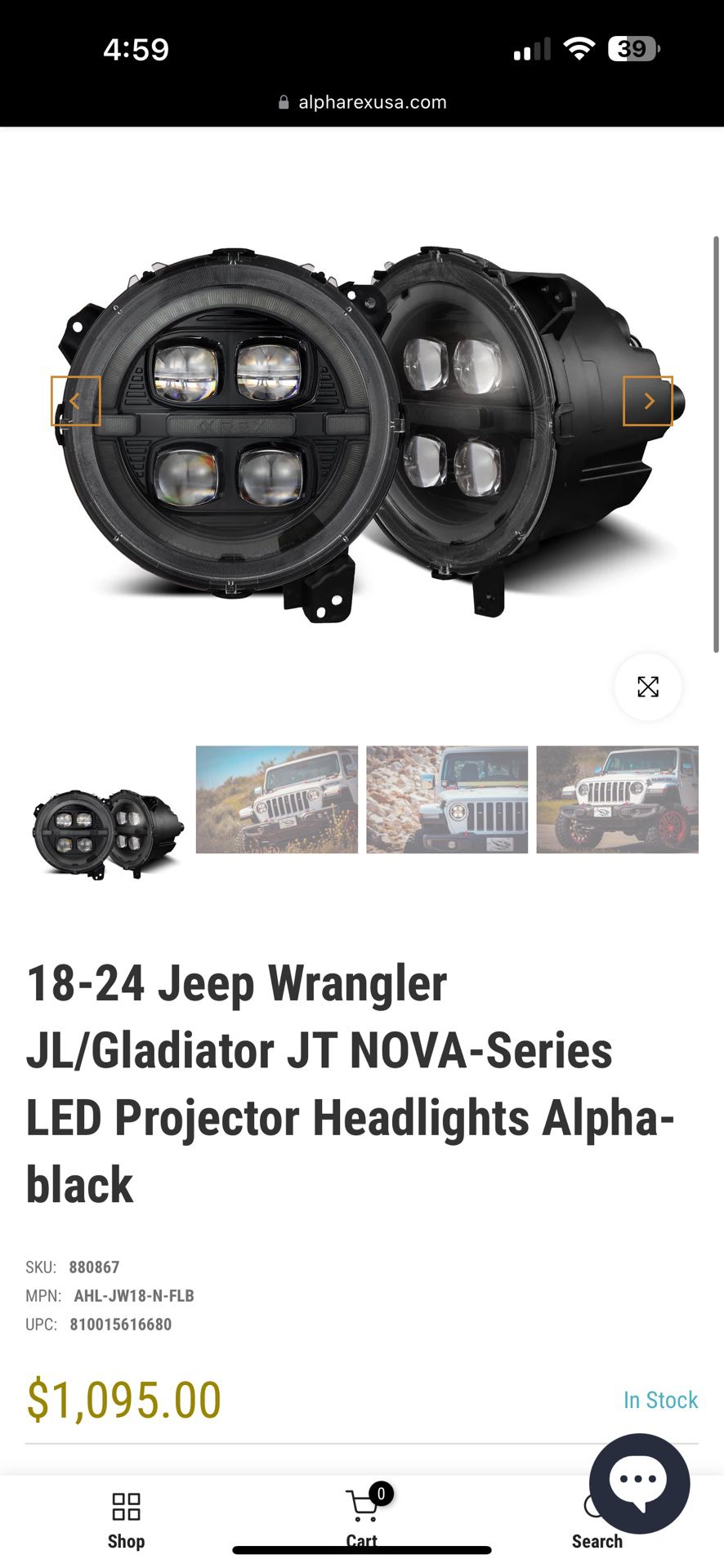 18-24 Jeep Wrangler JL/Gladiator JT NOVA-Series LED Projector Headlights Alpha-black