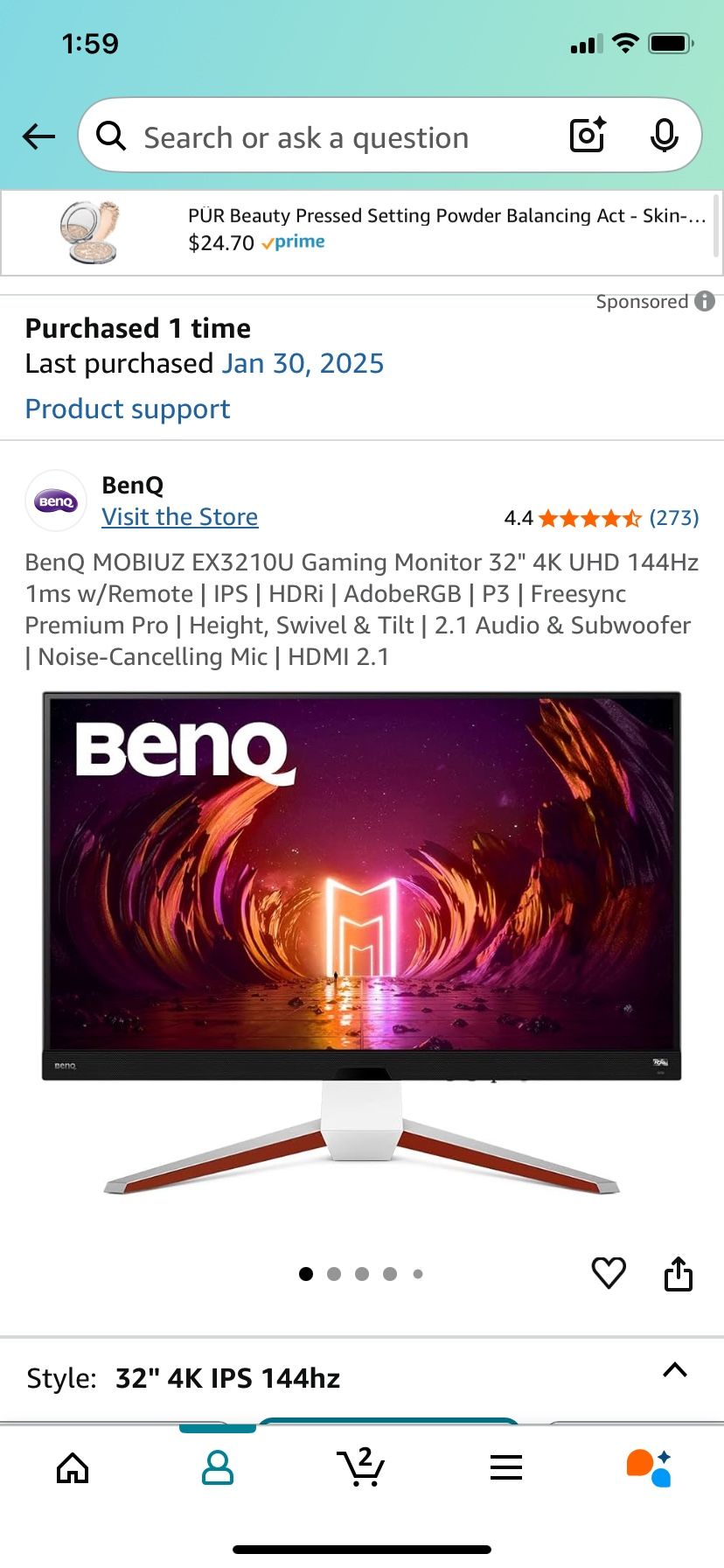 Benq 4K Monitor 32in