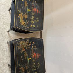 Asian Antique Coffee Table And 2 End Tables