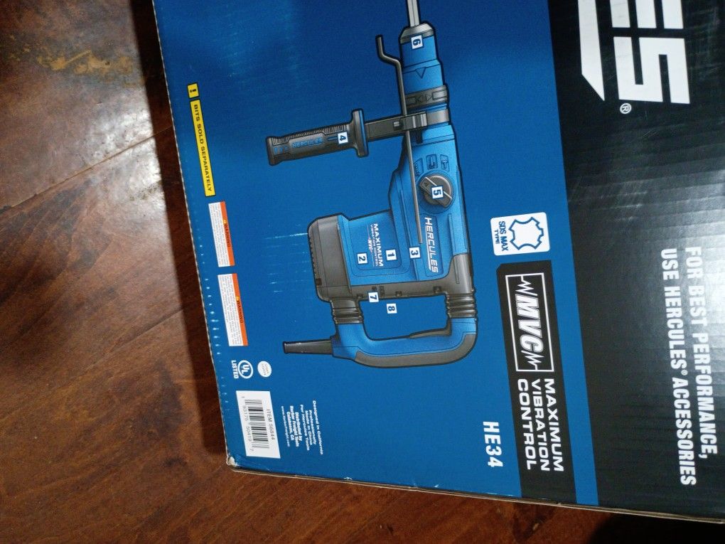 Brand New Unopened Hercules SDS Max Tight Variable Speed Rotary Hammer