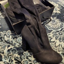 Fashion Nova Thigh High Heeled Boots Black 9w