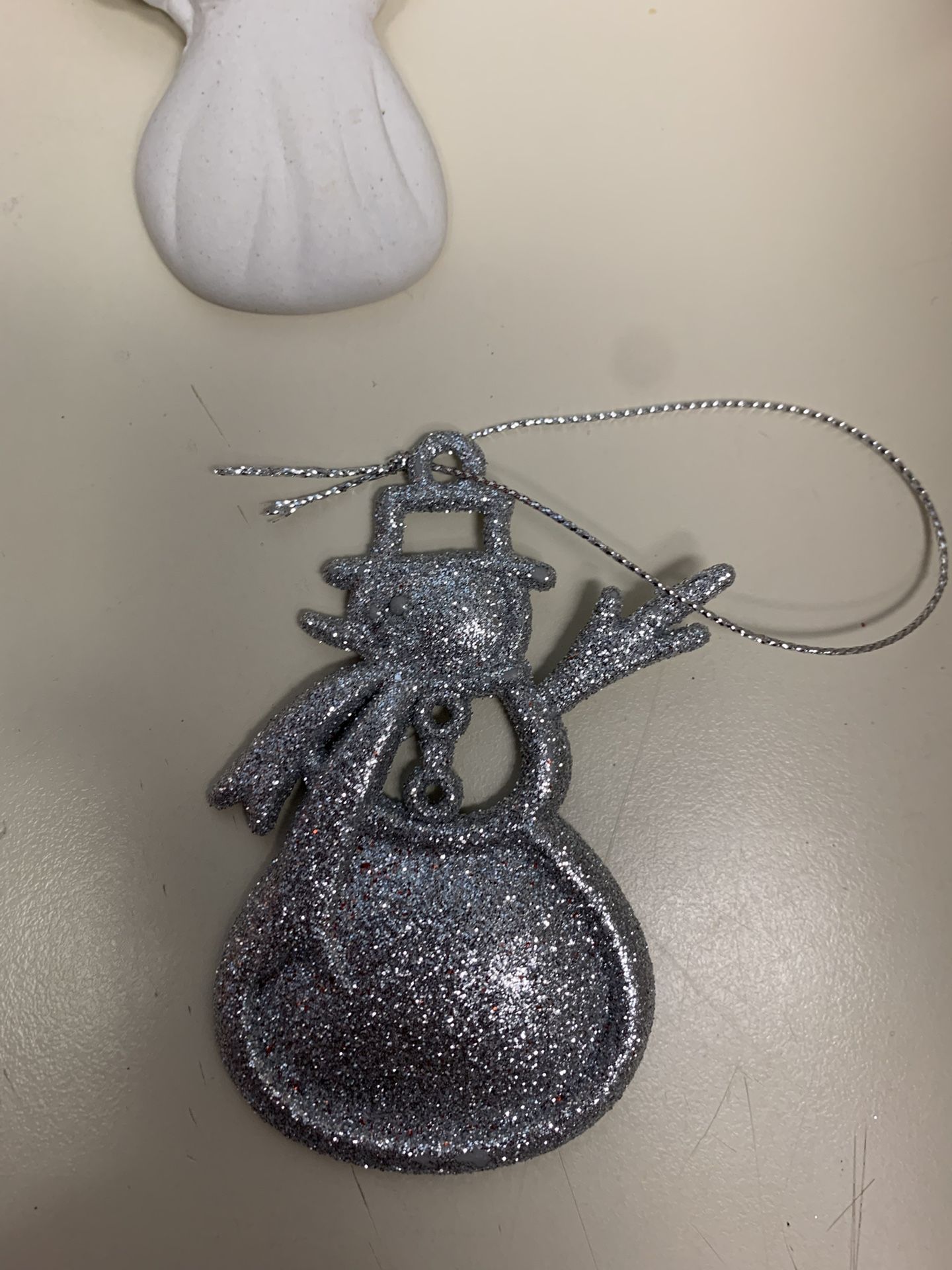 (3) SILVER&GOLD GLITTER TREE ORNAMENTS