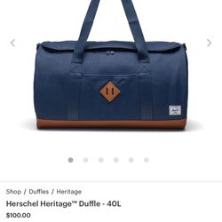 Hershel Heritage Duffle Bag- 40L New! 