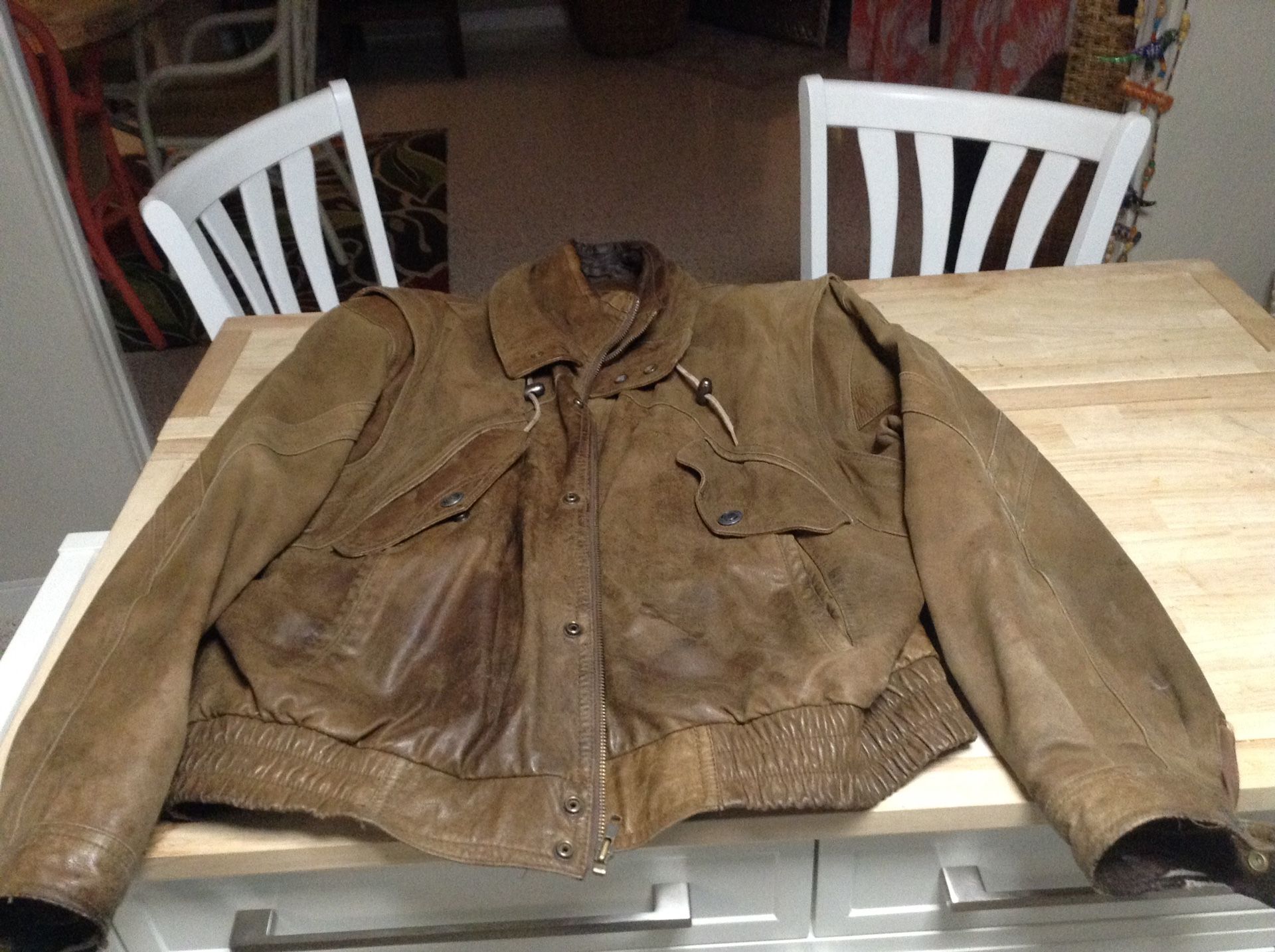 Adventure Bound brown men's brown leather jacket XL