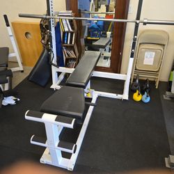 Paramount Adjustable Weight Bench With Bar Rack