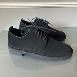 Clarks Desert London Black Suede Oxford Shoes Women’s US 7.5 EU 38 Lace Up