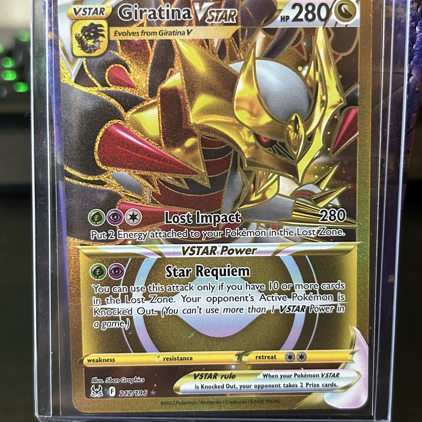 giratina vstar pokemon card 2022 Lost Origin Secret Rare #212 PSA Authenticated 10 Psychic Star Requiem You can use this attack only if you have 10 or more cards in the Lost Zone Giratina VSTAR - GG69/GG70 (CRZ:GG)