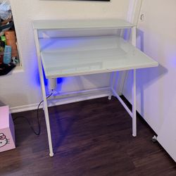 White/glass Desk $50