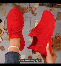Brand New Youth (5Y) or Women's (6.5) Red Sneakers