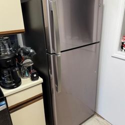 Refrigerator household fridge freezer stainless steel (free local delivery)