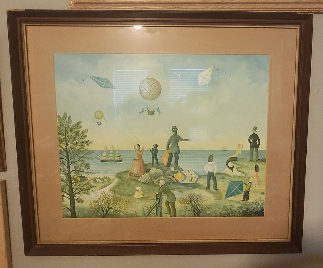 33x29 Framed Martha Cahoon 1969/70 Print "Up In The Air"