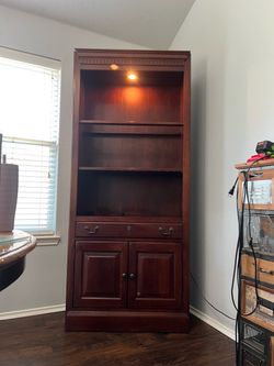 Wood Display Hutch with light