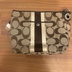 STRIPED COACH SHOULDER BAG