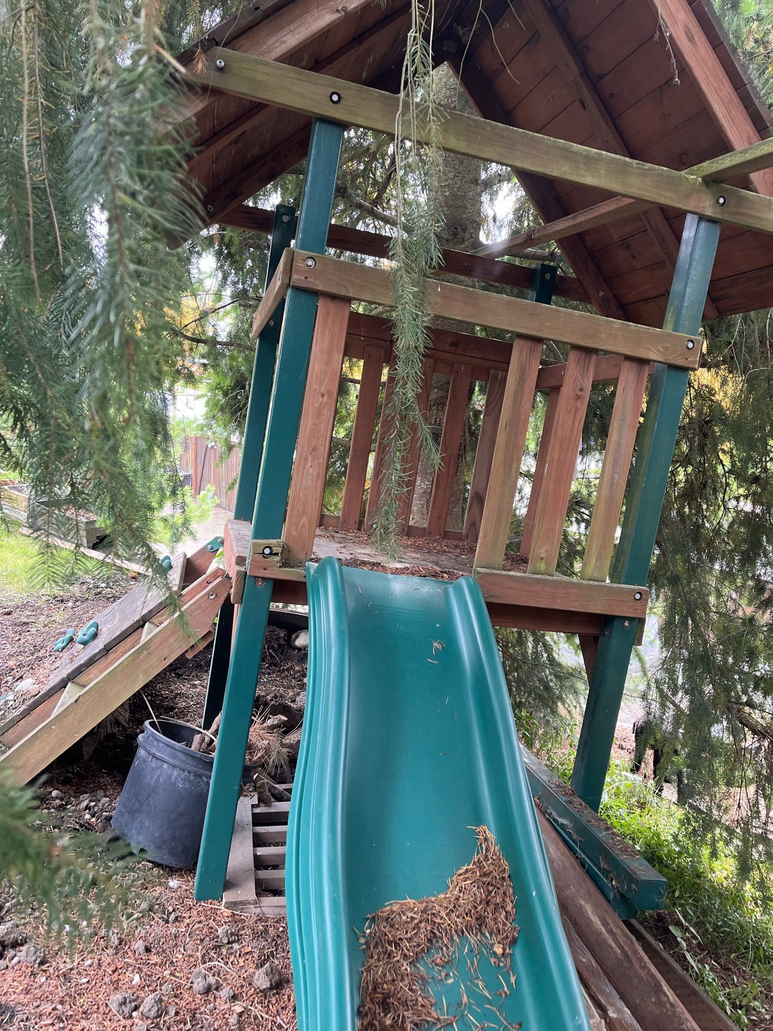 Wood Play Structure - Swing Set - Slide