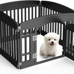 Dog Playpen 4-Panel 24" | Safe & Secure Indoor/Outdoor Pet Fence | Folding & Portable |35 X 35 X 24IN, Ideal For Small To Medium Dogs | Easy To Clean