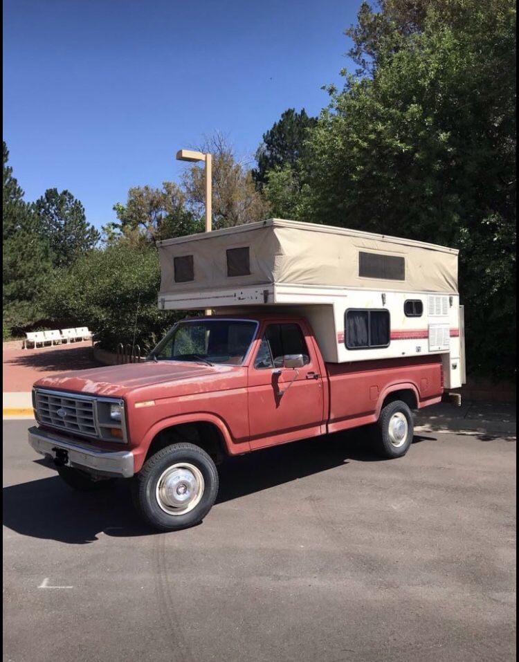 84 Ford F-250 and camper
