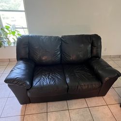 Real Leather Loveseat Couch