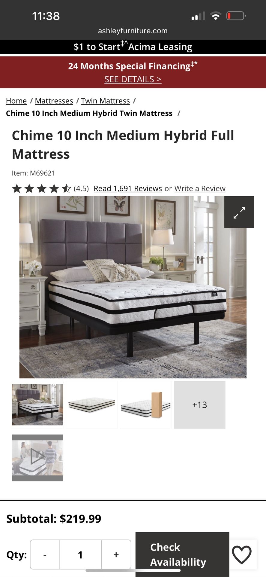 Full Size Mattress, Topper, And Bed Frame