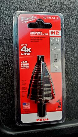 Milwaukee  7/8 in. - 1-3/8 in. #12 Black Oxide Step Drill Bit - 5-Steps - (48-89-9212)