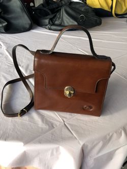 Brown color purse, leather, handmade in Florence